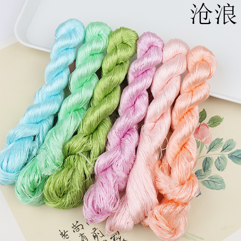 免劈丝渐变蚕丝线非遗绒花diy材料无捻缠花手工古风发簪发饰材料|undefined