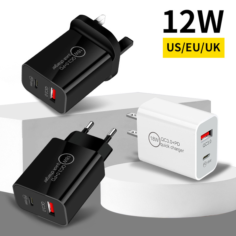 New PD12W charger 5V2A European and American British charging head type-c adapter PD USB charging head