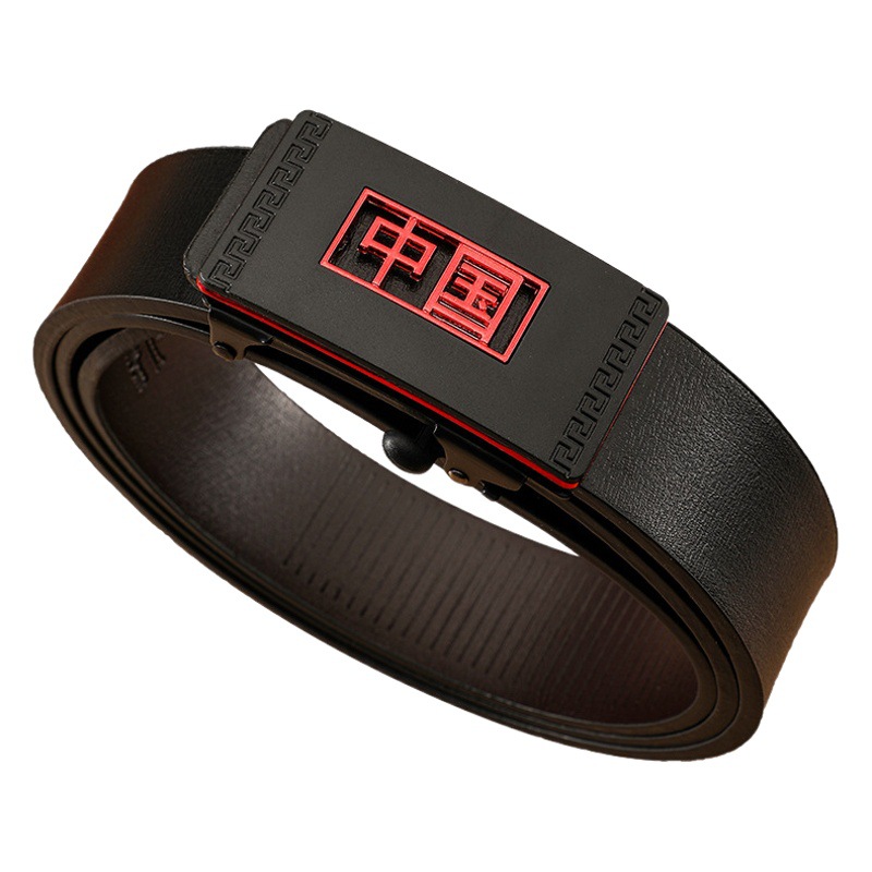 Cinturón de hebilla automático sin dientes pantalones de moda para hombres de moda del todo fósforo cinturón pantalones jóvenes y de mediana edad cinturón casual estilo chino