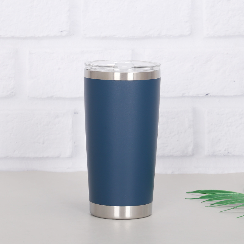 Transfronterizo 20oz taza del coche de pulverización de plástico 304 de acero inoxidable de comercio exterior de gran capacidad helado cerveza café Yeti taza de vacío