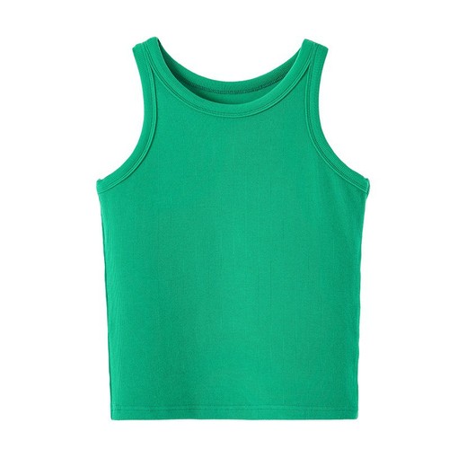 EKOOL solid color slimming elastic camisole women's summer 2024 new style covering breasts inner wear outer top for women
