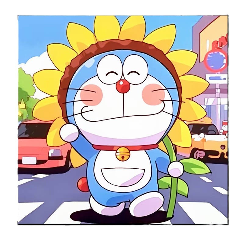 La nueva pintura al óleo digital de dibujos animados de Doraemon diy, color hecho a mano, cura y descompresión, sala de estar de alto valor, pintura acrílica