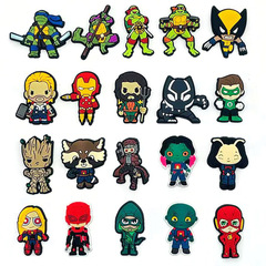 20 Marvel Superhero Hole Shoes Flower PVC Soft Rubber Shoe Clips Beach Shoes Decorative Clips Ornament Accessory