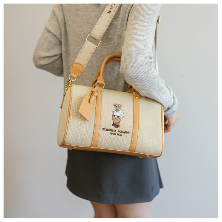 Women's Bags genuine large capacity wide band one shoulder messenger commuter Boston pillow bag female new high end_voghion.com