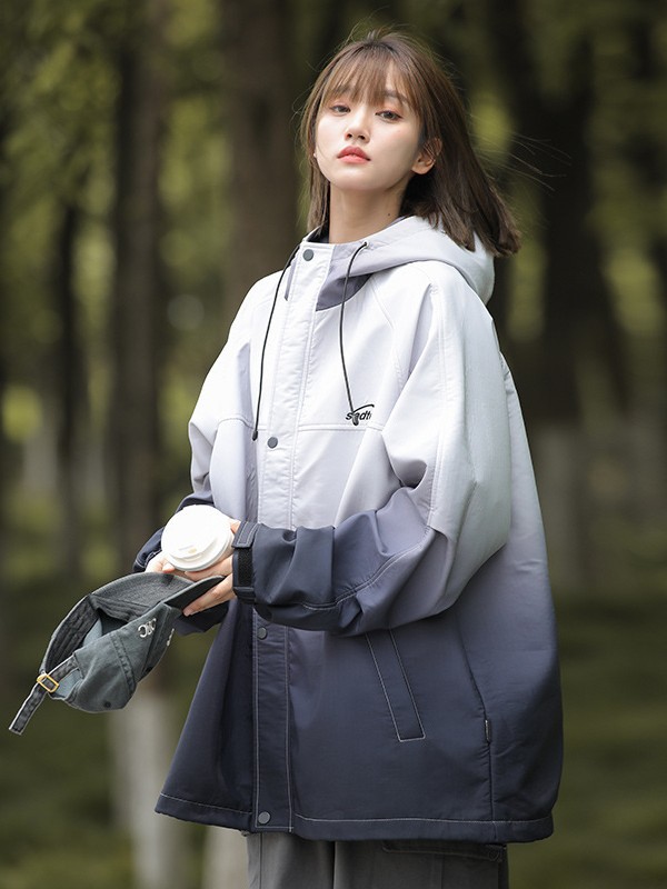 American-Style Gradient Color Jacket for Women, Spring and Autumn Coat, 2025 Spring New Fashion, Age-Reducing Jacket, Large Size Women's Clothing