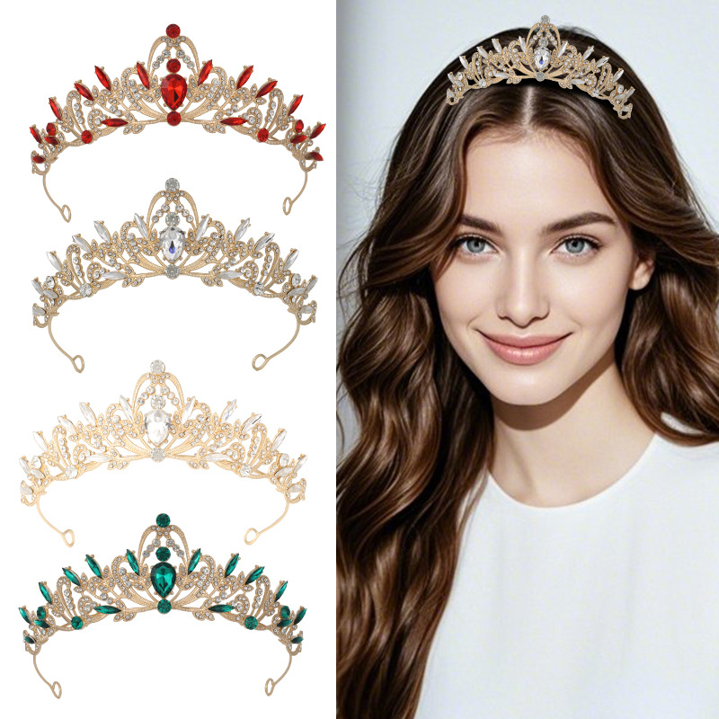 Europa y Estados Unidos novia corona corona oro negro retró broche de cabello accesorios de cumpleaños de boda corona de Halloween al por mayor