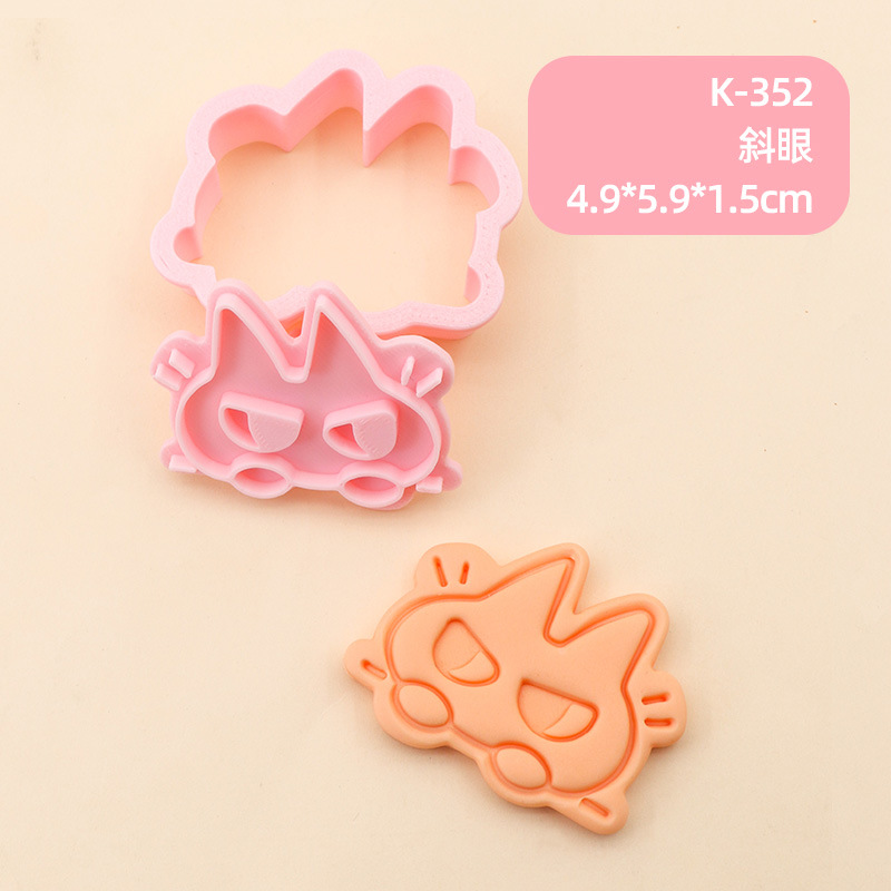 Molde de galletas de gato siamés de barro de frijol pequeño Dibujos animados lindo modelado de expresión gatito galleta DIY fondant horneado hogar