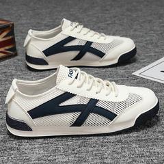 男鞋夏季透氣2024新款網面鏤空運動休閒小白板鞋防臭網鞋阿甘潮鞋