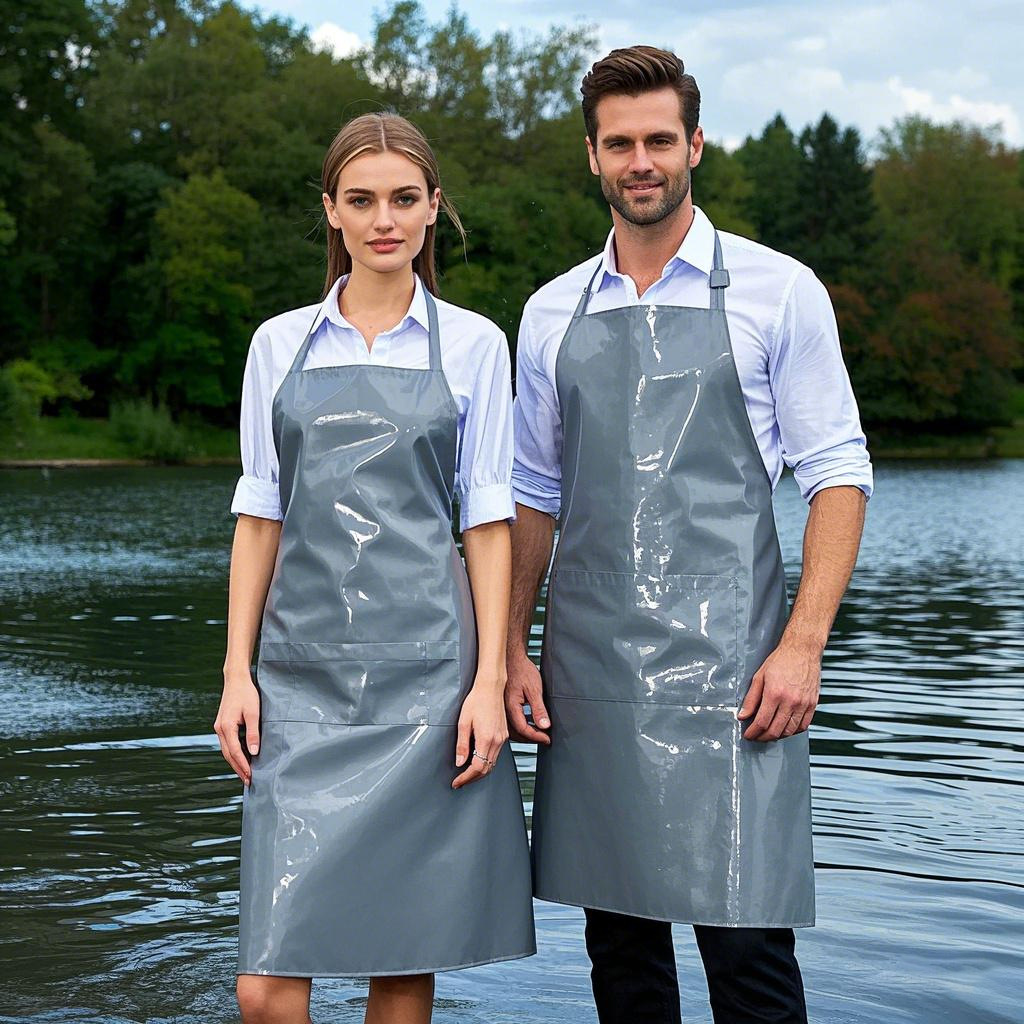 쇠고기 Tendon 부드러운 가죽 앞치마 방수 및 방유성 주방 식기 식기 생선 살해 수생 케이터링 특수 허리 작업 남성과 여성을위한 긴 작업