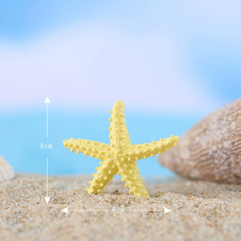 Micro -landscape decoration Mediterranean -style resin striped starfish micro -landscape ornaments Creative resin
