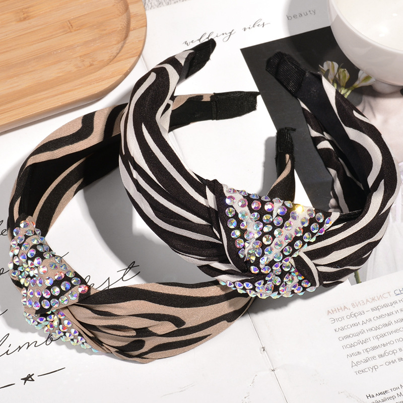 Stripes Fashion Rhinestone Headband display picture 3