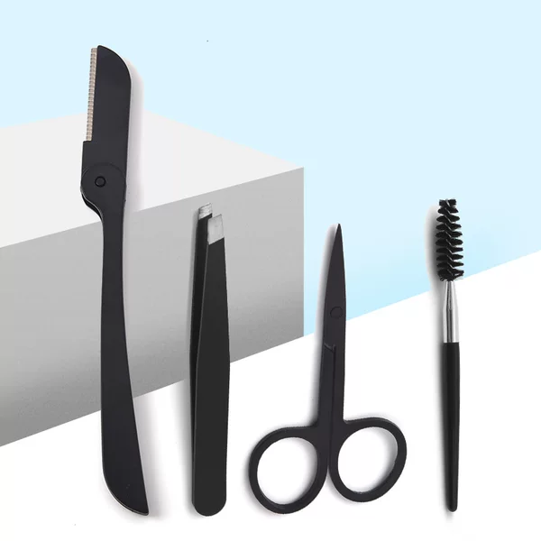 Beauty eyebrow trimming scissors wholesale black stainless steel scissors eyelash scissors eyebrow trimmer