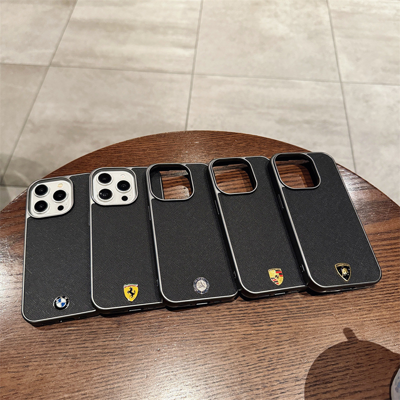 Luxury car logo for iPhone15/14promax high-grade electroplating Apple 16 mobile phone case cross pattern niche tide Luxury car logo for iPhone15/14promax high-grade electroplating Apple 16 mobile phone case cross pattern niche tide