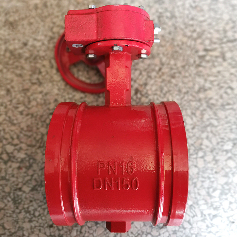 沟槽涡轮蝶阀 D381X-16Q涡轮蝶阀 快速开关蝶阀 球墨铸铁软密封