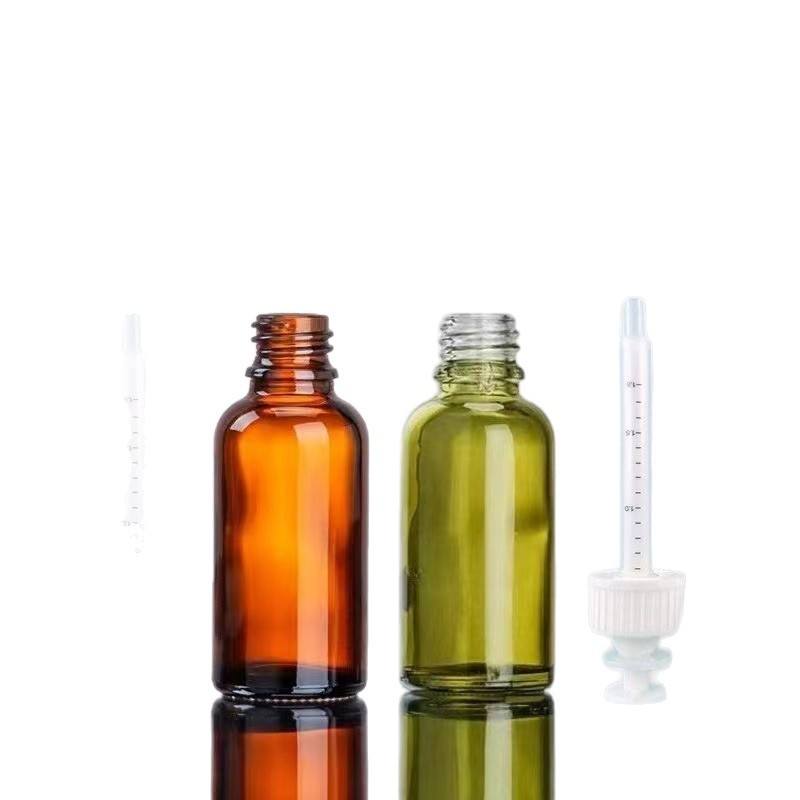 现货30ml刻度针管精华原液滴管瓶茶色医美精油玻璃瓶化妆品分装瓶|undefined