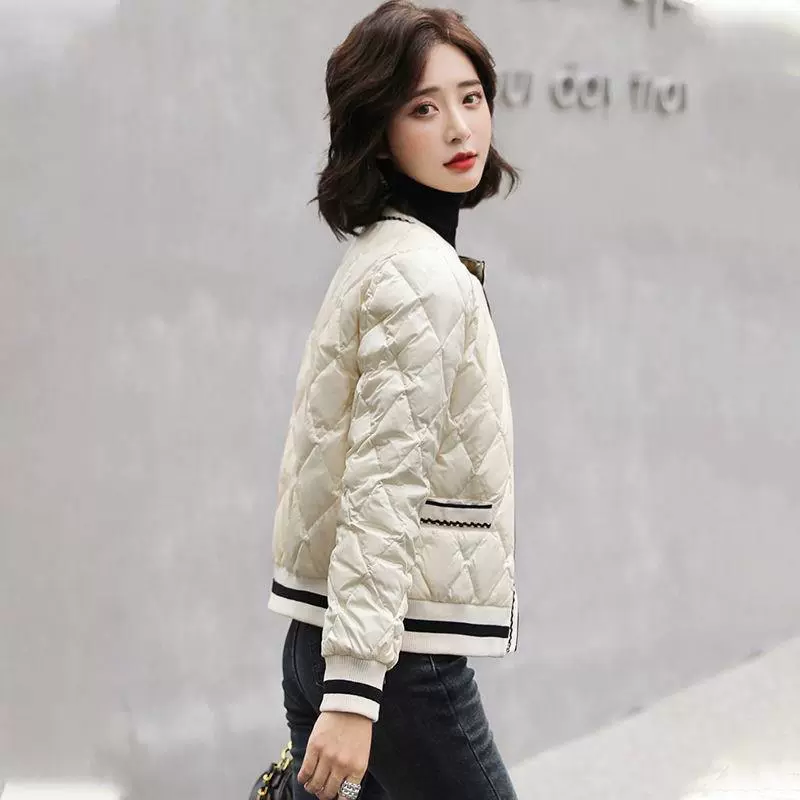 Зимняя бархатная пуховка, стиль Chanel, для подростков, утка пух