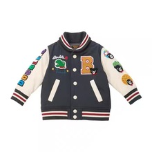 【现货】25秋冬潮牌童装MIKI恐龙字母夹克外套棒球服