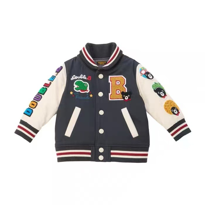 【现货】25秋冬潮牌童装MIKI恐龙字母夹克外套棒球服