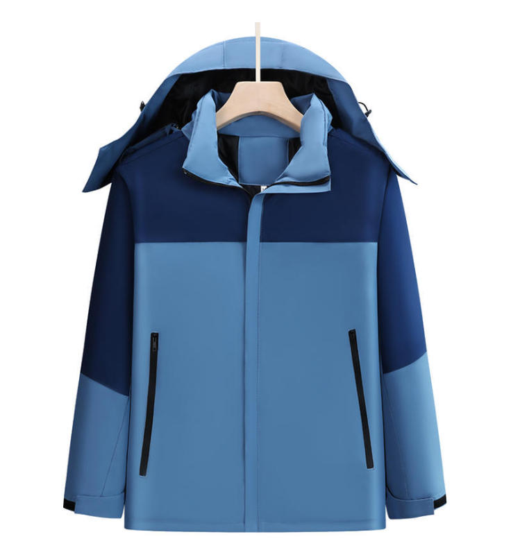 户外一体羽绒棉拼色冲锋衣定制广告衫工作服防风防水外套登山服|undefined