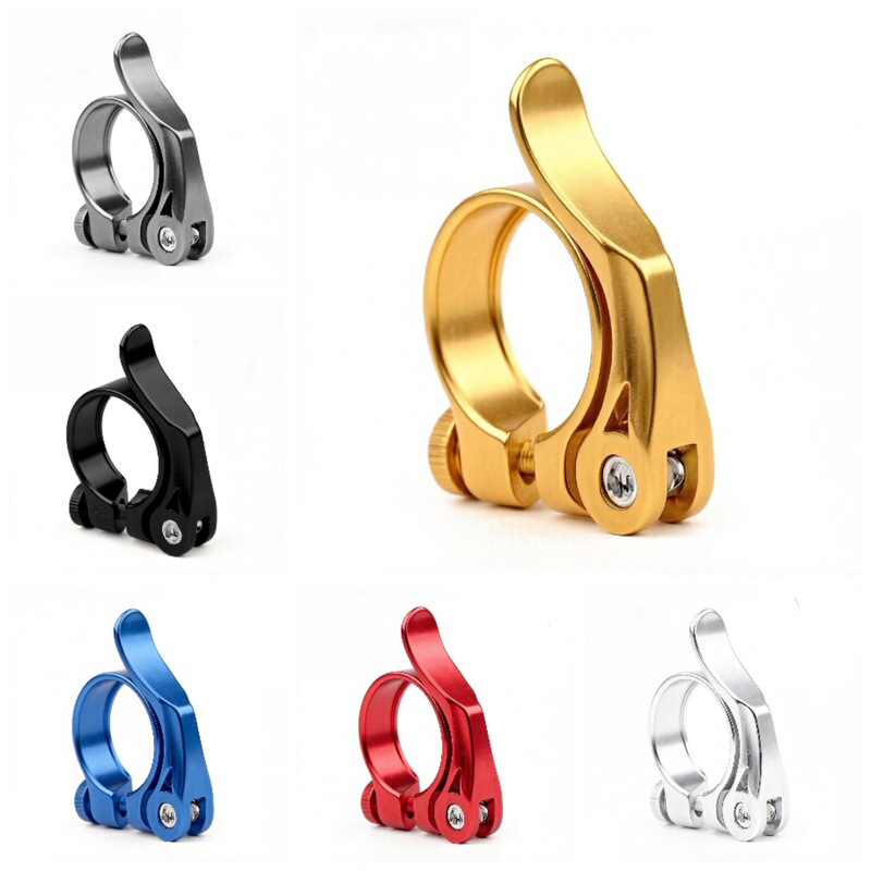 Bicycle Accessories Quick-Release Seat Tube Clamp Fixed-Gear Road Bike Seat Tube Clamp Quick-Release Lever Colorful Aluminum Alloy Saddle Tube Clamp