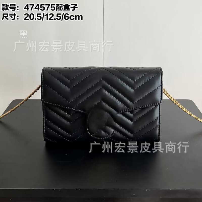 Woc Marmont Series Chain Women's Bag Wave Pattern Genuine Leather Small Square Bag Mini Shoulder Crossbody Bag Versatile