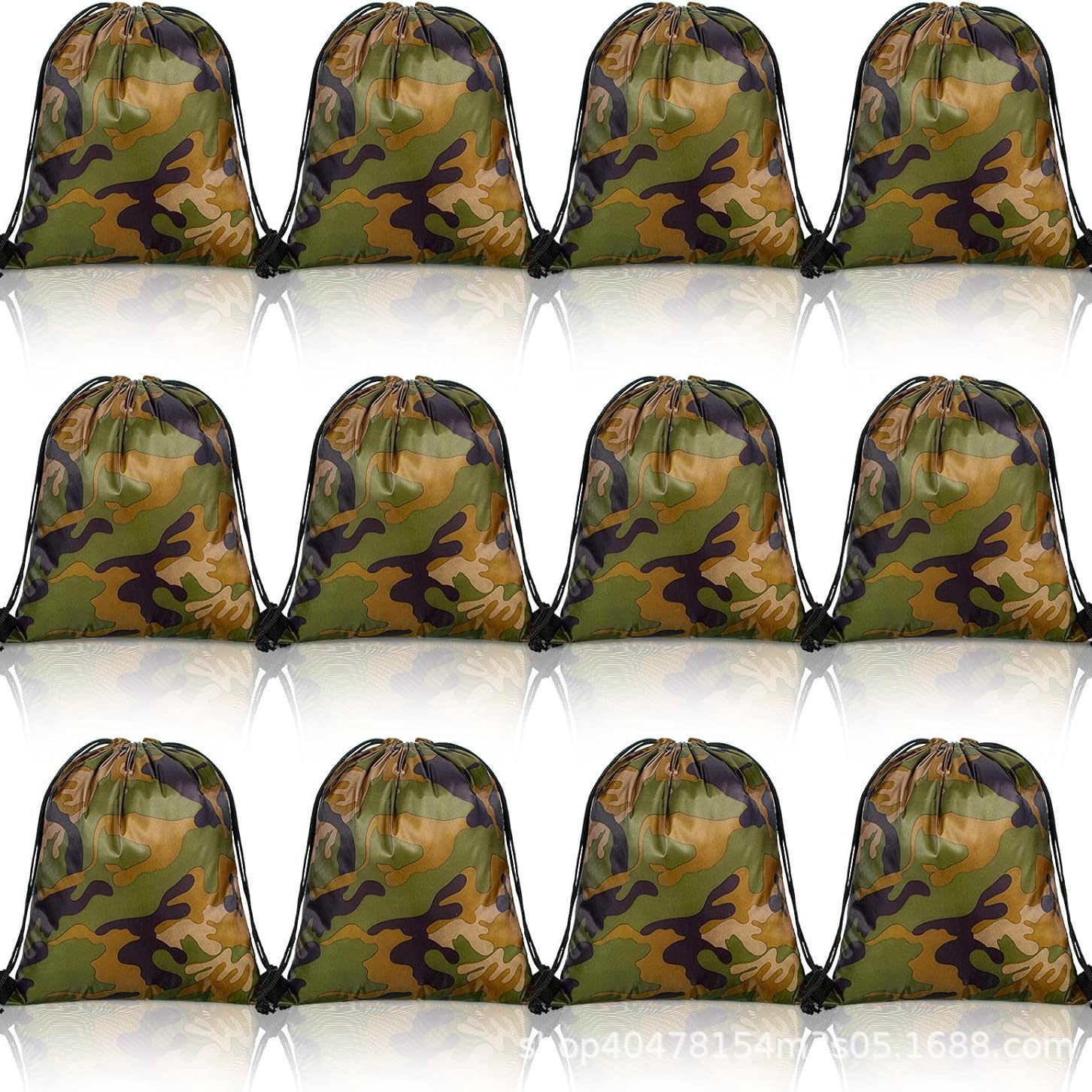 迷彩五双肩抽绳背包袋子卡通动物便携收纳袋涤纶手提抽绳袋