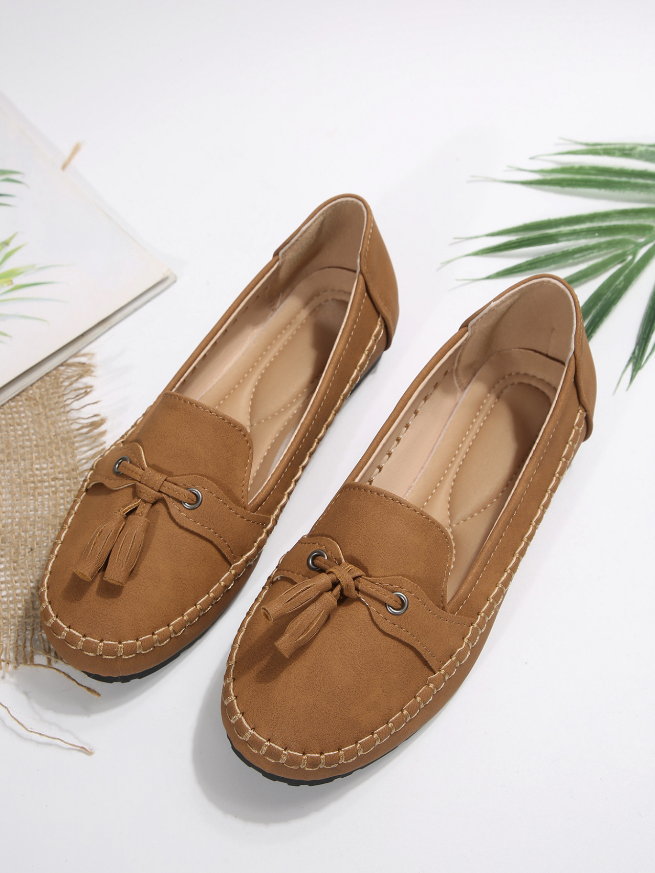 Women's Classic Tassel Loafers Slip-On Shoes - Spring Summer Casual Comfortable Flat Shoes For Women_vogvips.com