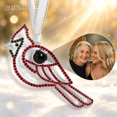 Cross-Border New Model Red Bird Personalized Diamond-Encrusted "I Love You" Projection Pendant in 100 Languages, Christmas and Thanksgiving Gift Cross-Border New Model Red Bird Personalized Diamond-Encrusted "I Love You" Projection Pendant in 100 Languages, Christmas and Thanksgiving Gift