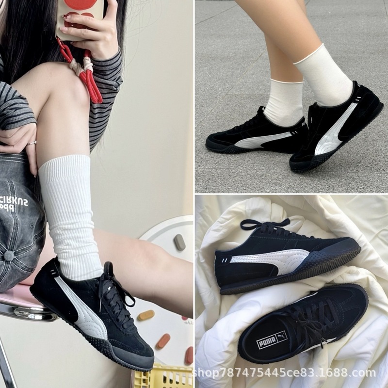 纯原PM宋妍霏同款BELLA薄底德训鞋皮面阿甘鞋标马可露丽风T头鞋|undefined
