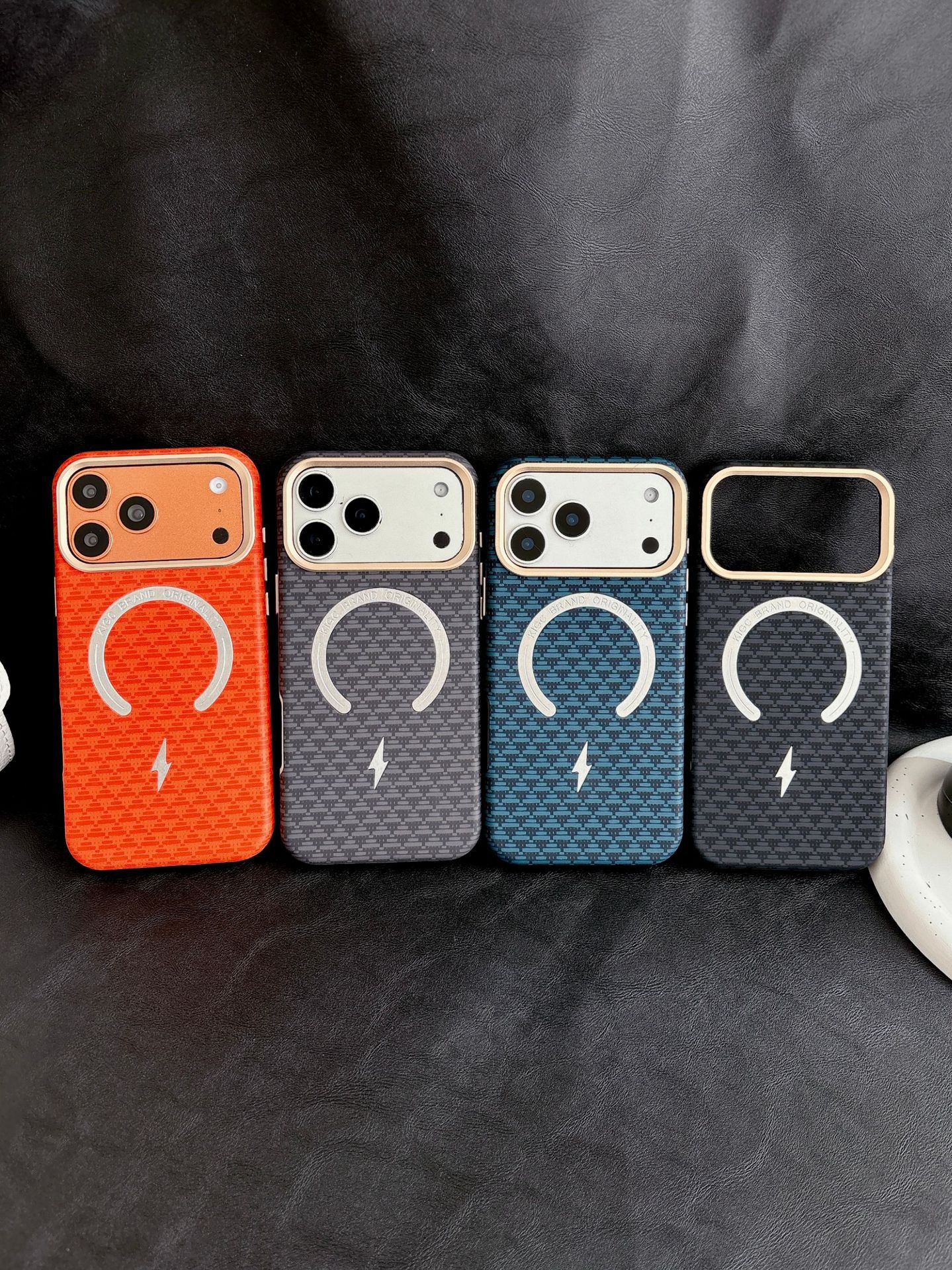 Ốp lưng từ tính chống sốc cho iPhone 17 Pro Max, viền dày bảo vệ toàn diện — Đen, Xanh dương, Cam, Xám chi tiết 1