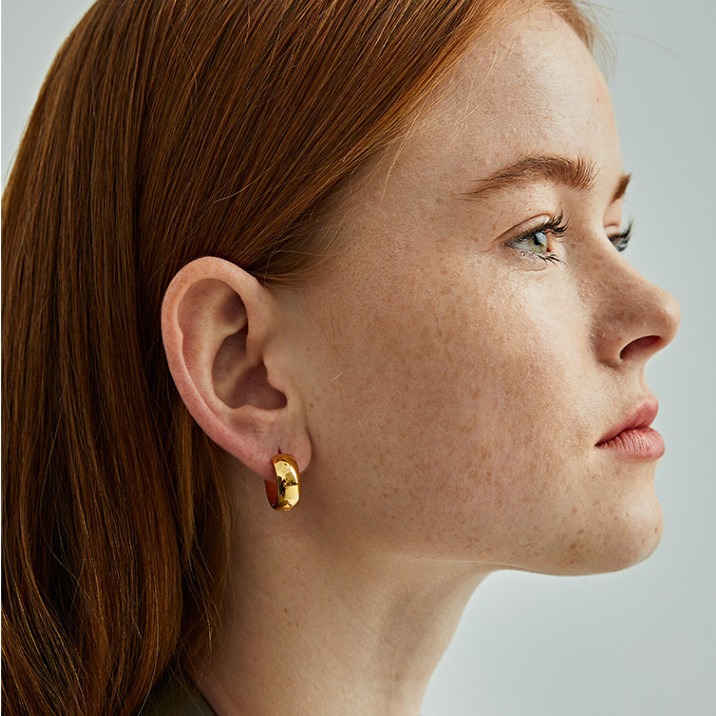 歐美簡約風個性潮流時尚金屬C形耳環耳圈朋克網紅ins復古誇張耳飾