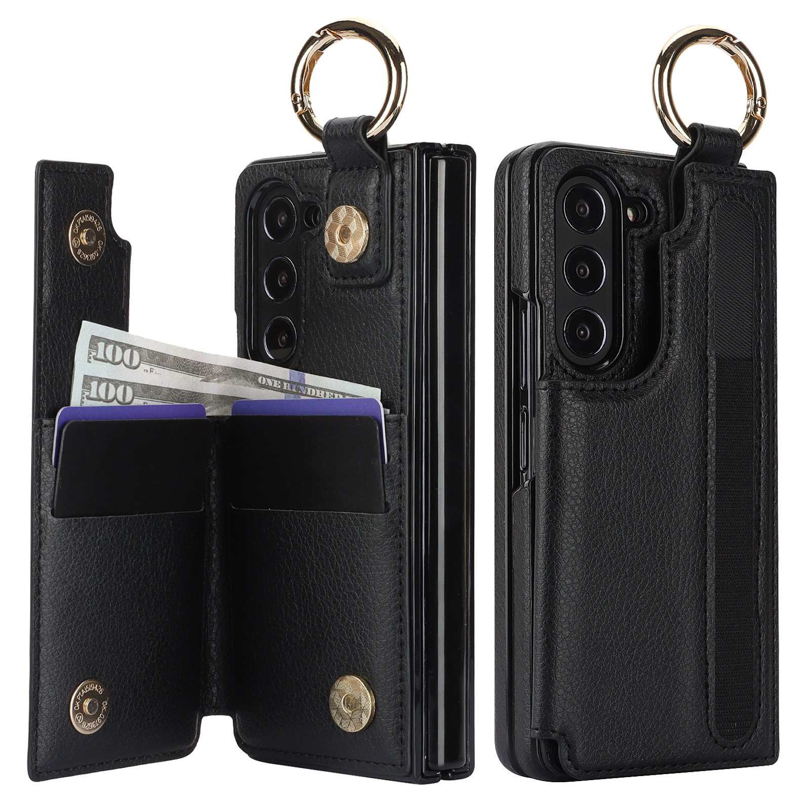 Aplicable Samsung Z FOld7 estuche para teléfono móvil plegable con ranura para bolígrafo FOld6 billetera funda protectora de anillo para teléfono móvil