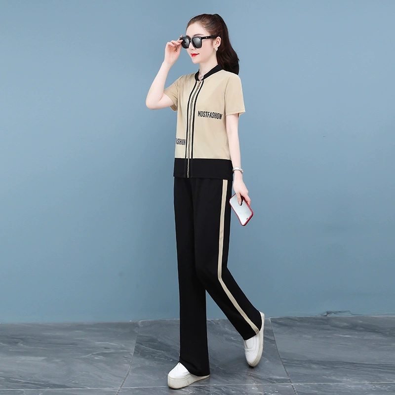 Весенний спортивный костюм для мам среднего возраста, осень 2025, новый весенне-осенний свитшот для женщин среднего и пожилого возраста, повседневный комплект из двух предметов