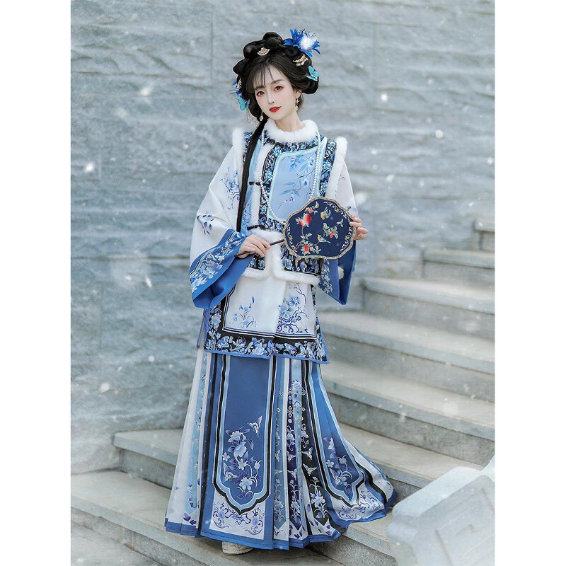 Han Yu Kui Celadon Warm Fragrance Original Late Qing Dynasty Han Female Princess 2026 New Winter Improved Thickened Vest Ancient Costume Han Yu Kui Celadon Warm Fragrance Original Late Qing Dynasty Han Female Princess 2026 New Winter Improved Thickened Vest Ancient Costume