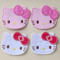 新しいかわいい KT 猫ヘッドリボンパッチ diy 手作り素材ヘアピン帽子携帯電話ケースアクセサリー靴フラワーパターン