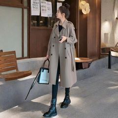气质薄风衣女中长款2025春秋装新款韩版显瘦夹克上衣宽松大衣外套