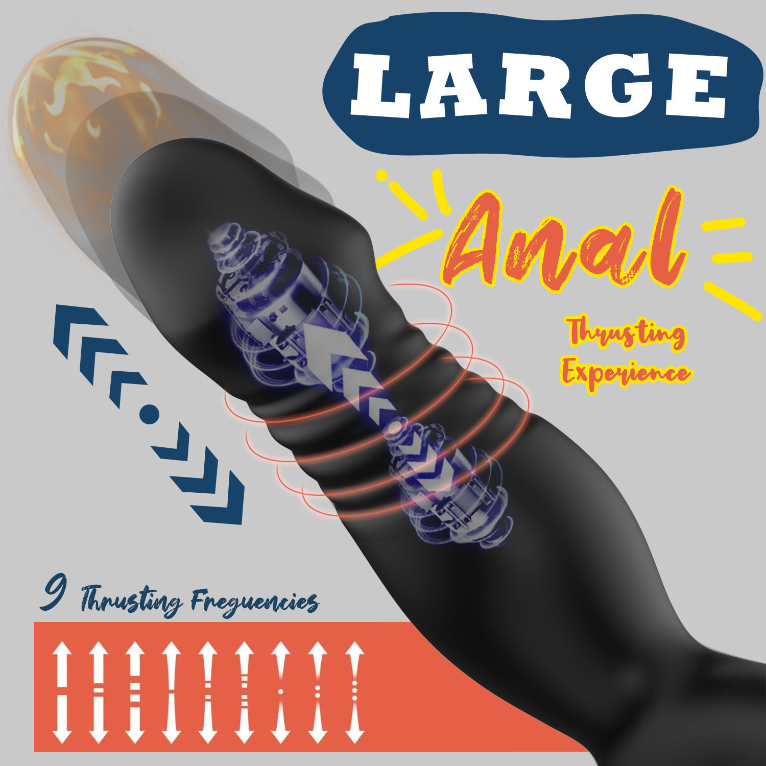 App-Controlled Vibrating Prostate Massager with Double Ring Locking, 9-Frequency Telescopic Anal Plug — detail image 30
