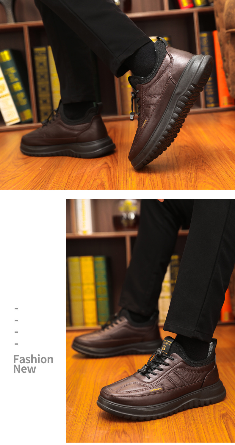 Scarpe uomo invernali in tessuto foderate in pile stringate calde_voghion.com