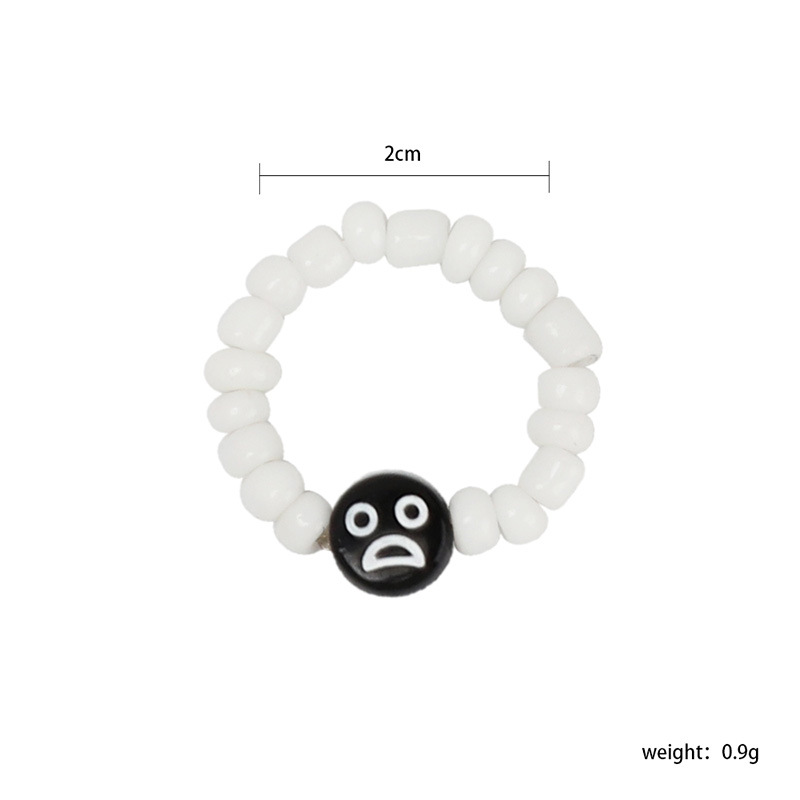 Cute  Face Plastic Bead Beaded Rings display picture 1