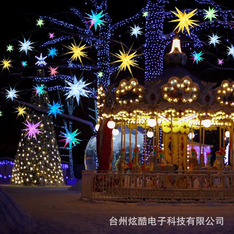 Световая гирлянда LED Smart Symphony Exploding Star 2025 новая, 24 клавиши, праздничные огни Christmas Snowflake Pentagram Light String