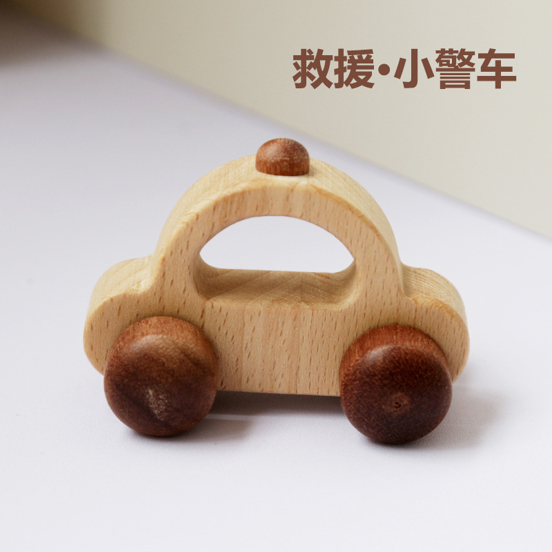 実木無漆乳幼児学登は救急車パトカー消防車少年玩具2345歳MDをかじることができる