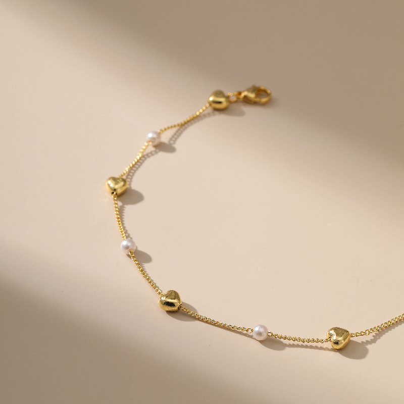 New 18k Gold-plated European And American Minimalist Jewelry Pearl Bracelet display picture 4