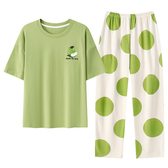 Summer Pajamas with Chest Pad Women's Short-sleeved Trousers with Chest Pad Outwear Casual plus size Korean Style Home Clothes suit