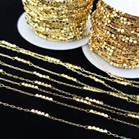 Diy Цепь Разбитый Серебряный Блок Цепь Квадратный Бусы 14 k18 k Сумка Золотые Шаг Встряхните старинные сценические аксессуары