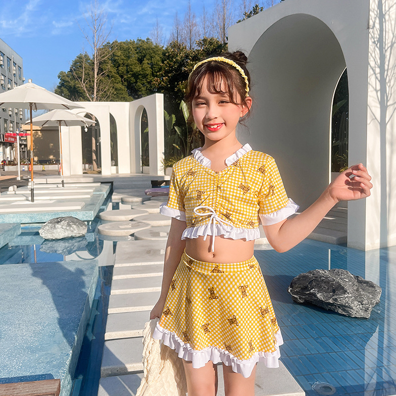Los niños traje de baño vacaciones split falda dibujos animados moda estilo occidental niños agua jardín baño primavera caliente