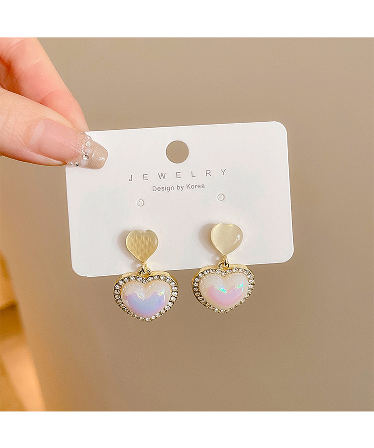 1 Pair Simple Style Flower Inlay Imitation Pearl Alloy Rhinestones Drop Earrings display picture 4
