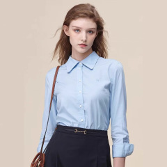 Hazzys/哈吉斯25秋季新款女士商务休闲长袖衬衫一件代发