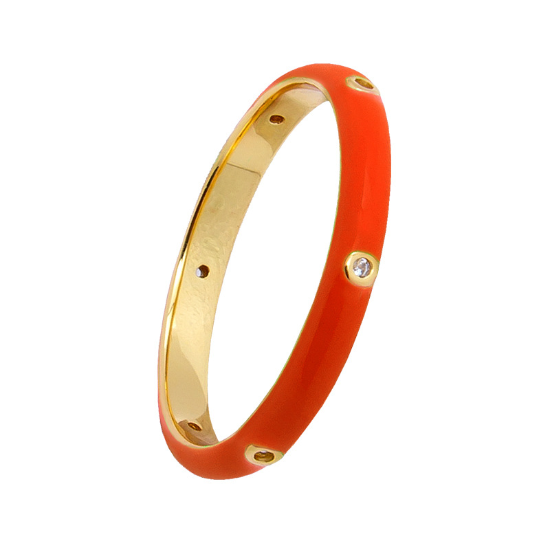 Fashion Color Epoxy Enamel 18k Gold Ring Female European And American Trend Index Finger Ring display picture 8