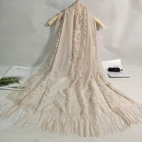 Шаль Cheongsam, летний кружевной шарф, полый жаккардовый шелковый шарф, шаль с кисточками в этническом стиле, Женский ужин для выступлений Baotou