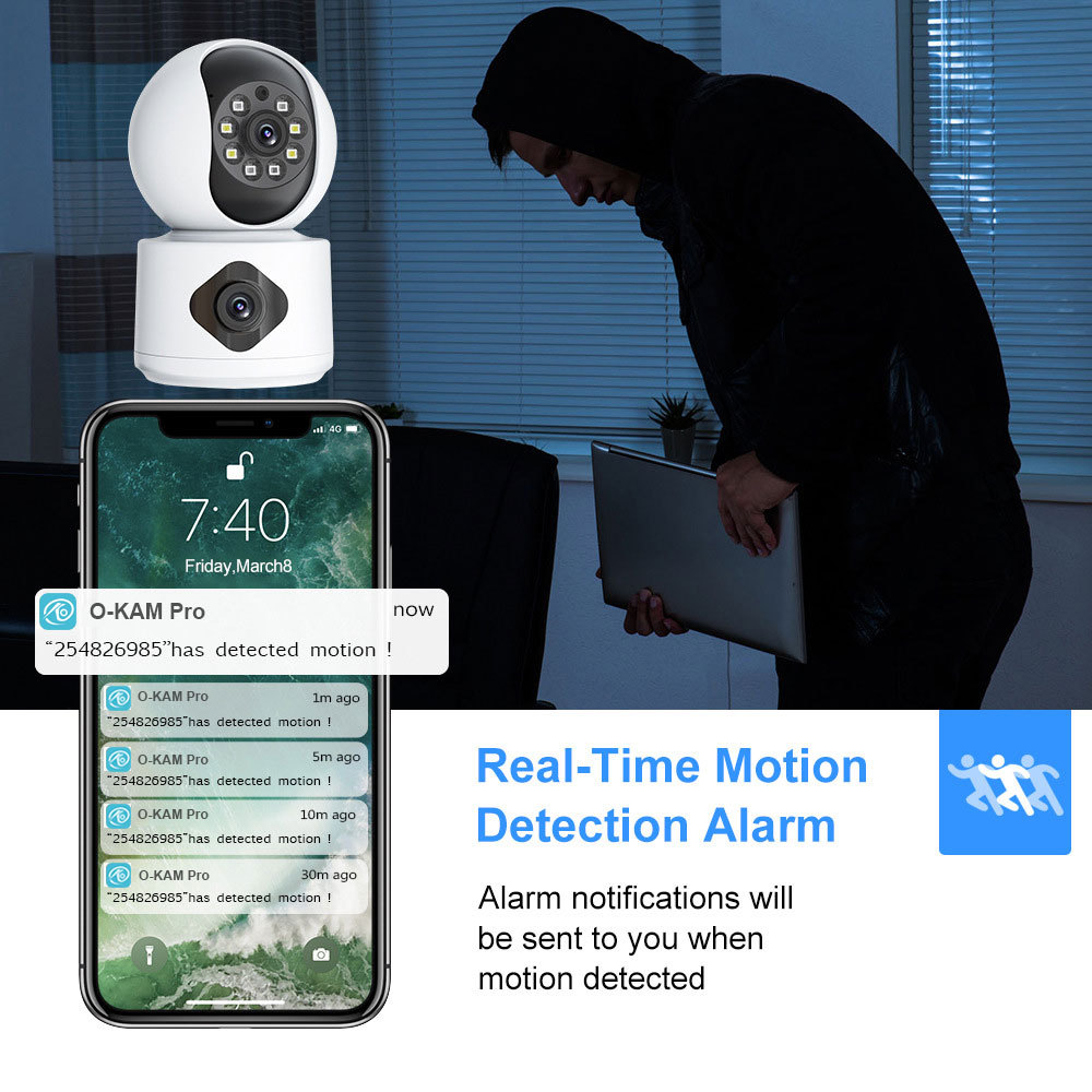 OKAM CCTV PTZ360°Home Security wifi camera IP Cam Dual lens